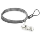 ACT Connectivity Nano laptopslot met cijfercode diefstalbeveiliging Grijs, 2 meter