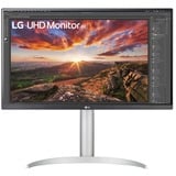 LG UltraFine 27UP850K-W 27" 4K UHD monitor Zilver/zwart, 2x HDMI, DisplayPort, 2x USB-A, USB-C