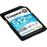 Kingston Canvas Go! Plus SDXC 512 GB geheugenkaart Zwart, UHS-I U3, Class 10