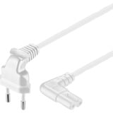 goobay Eurostekker > C7 90° kabel Wit, 3 meter