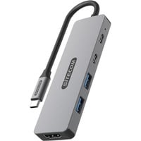 Sitecom 5-in-1 USB-C Power Delivery Multiport usb-hub Grijs