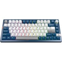 Montech Mkey Pro Freedom, toetsenbord Donkerblauw/wit, US lay-out, Gateron G Pro Yellow, 75%, Hot-swappable, RGB, Double-Shot PBT