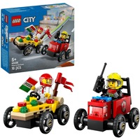 LEGO City - Raceautopakket: pizzabestelwagen vs. brandweerauto Constructiespeelgoed 60458 | zeepkistenraceset