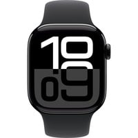 Apple Watch Series 10 smartwatch Hoogglans zwart, Aluminium, 42 mm, sportbandje zwart S/M