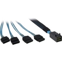 Inter-Tech Kabel SFF 8643 > 4x SATA Zwart/blauw, 0,5 meter (gedeeltelijk afgeschermd)