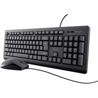 Trust Wired Keyboard And Mouse Set, desktopset Zwart, US lay-out