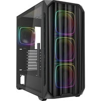 Sharkoon AK5M RGB midi tower behuizing Zwart | 2x USB-A | 1x USB-C | RGB | Tempered Glass