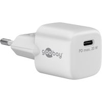 goobay USB-C PD GaN snellader Nano (20 W)  Wit, 1x USB-C, Power Delivery 3.0