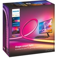 Philips Hue Play gradient lightstrip voor pc - 3x 24/27" ledstrip Zwart/wit, 3 stuks, 2000-6500K, RGB en wit