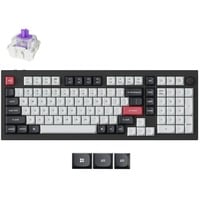 Keychron Q5 HE QMK-M1, toetsenbord Zwart/wit, US lay-out, Gateron Double-Rail Magnetic Nebula, RGB leds, 96%, OSA double-shot PBT, hot swap, Knob, 2.4GHz | Bluetooth 5.1 | USB-C