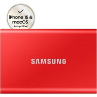 SAMSUNG Portable T7, 2 TB externe SSD Rood, MU-PC2T0R/WW, USB 3.2 Gen.2 (10 Gbps)