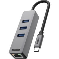 Sitecom USB-C naar Ethernet + 3x USB dockingstation Grijs