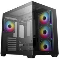 DeepCool CG530 4F midi tower behuizing Zwart | 2x USB-A | 1x USB-C | RGB | Tempered Glass