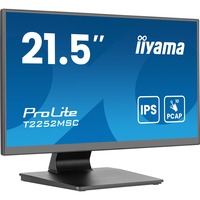 iiyama ProLite T2252MSC-B2AG 21.5" touchscreen monitor Zwart, 75 Hz, Touch, HDMI, DisplayPort, USB, Audio