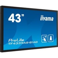 iiyama ProLite TF4339AS-B1AG 42.5" Public Display Zwart (mat), Touch, HDMI, DisplayPort, LAN, USB, Audio