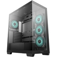 DeepCool CG580 4F midi tower behuizing Zwart | 2x USB-A | 1x USB-C | RGB | Tempered Glass