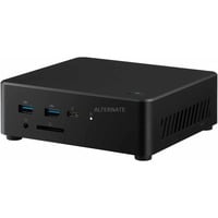 ALTERNATE Workstation Nuc i5 14gen pc-systeem Zwart | Core i5-1335U | Iris Xe Graphics | 32 GB | 1 TB SSD