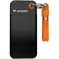 Verbatim Pocket 1 TB externe SSD Zwart/oranje, USB-C 3.2 Gen 2 (10 Gbit/s), Incl. met sleutelhanger en kabelbevestiging