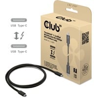 Club 3D Thunderbolt 5 Gecertificeerde 8K240Hz kabel Zwart, Data 80/120 Gbps, EPR 240 Watt,1 meter