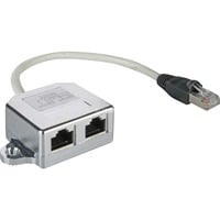 goobay Kabelsplitter RJ45 Cat.5 F/UTP T-Adapter Zilver, 2x RJ45