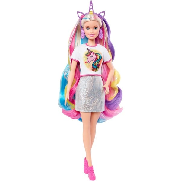 Terminal Verplicht Geneigd zijn Barbie Fantasy Hair met zeemeermin en eenhoorn looks Pop