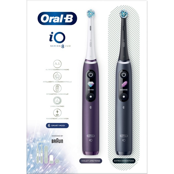 Oral-B iO Series 8 elektrische tandenborstel Paars/zwart