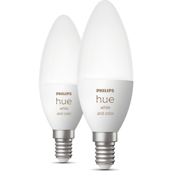 ochtendgloren Leegte onstabiel Philips Hue Losse kaarslamp E14 White & color 2-pack ledlamp 2000-6500K,  Dimbaar, BT