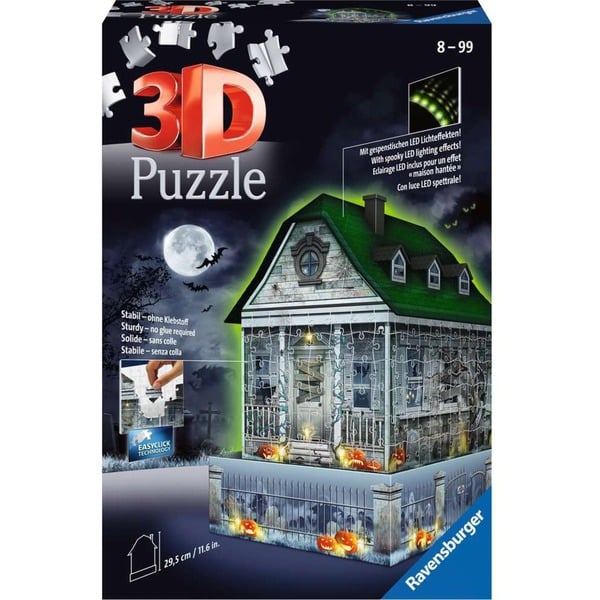 Eerlijk nietig ontwerper Ravensburger 3D puzzel - Spookhuis/Haunted House by night