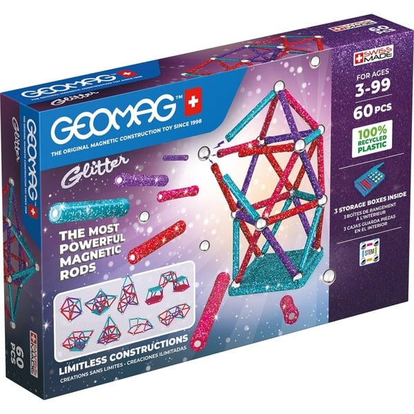 GEOMAG Glitter Recycled magneetspeelgoed 60-delig