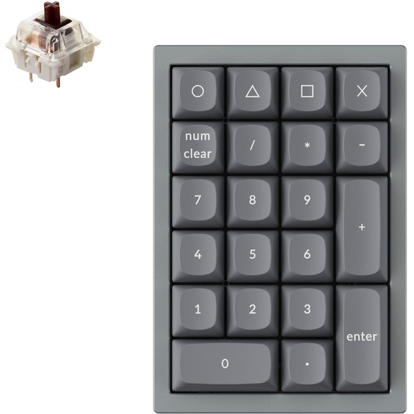 vacht Woordenlijst Omzet Keychron Q0-D3 business numpad Grijs, Hot-Swap, RGB leds, Double-shot OSA  PBT keycaps