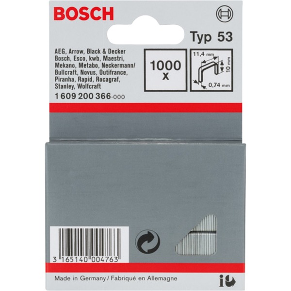 nachtmerrie condoom Verschrikking Bosch Professional Nietjes met Fijne Draad Type 53 nieten 1000 stuks