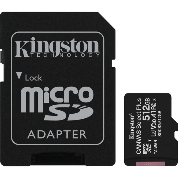 bijkeuken Abstractie spectrum Kingston Canvas Select Plus microSD Card 512 GB geheugenkaart Zwart, SDCS2/ 512GB, Class 10 UHS-I