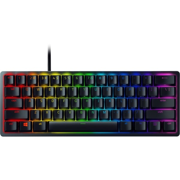 Scheermes neef combinatie Razer Huntsman Mini, gaming toetsenbord Zwart, US lay-out, Razer Clicky  Optical (Purple), RGB leds, TKL