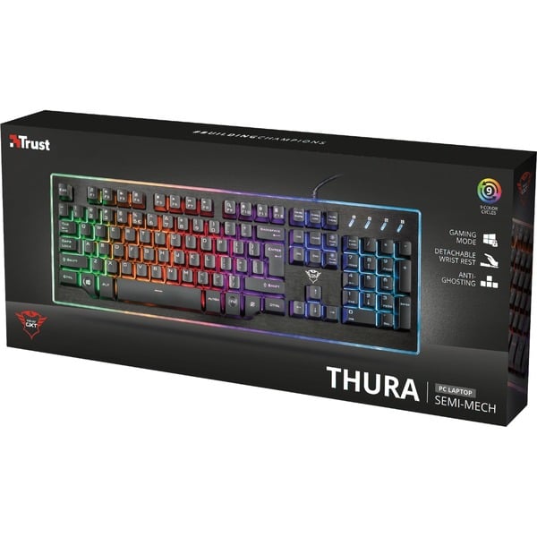 Trust Gxt Thura Semi Mechanical Keyboard Gaming Toetsenbord Zwart