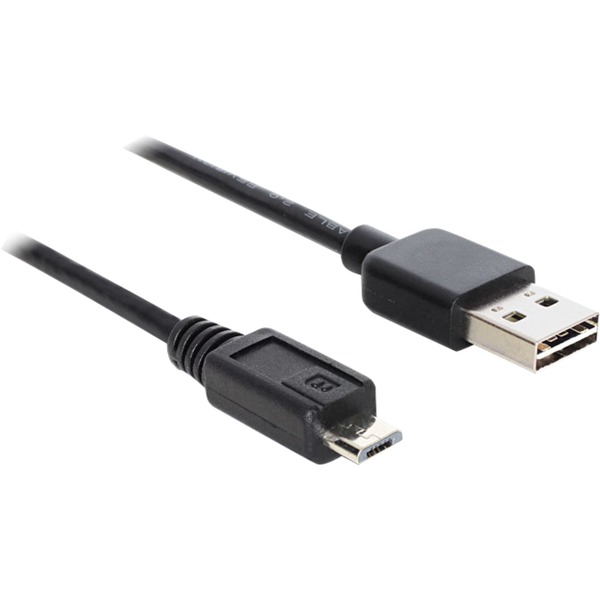 slim salade lont DeLOCK EASY-USB 2.0 Type-A naar USB-Micro-B kabel Zwart, 3 meter