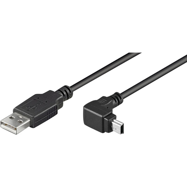 Intensief Betsy Trotwood Specialiseren goobay USB -> Mini USB kabel Zwart, 90º hoek