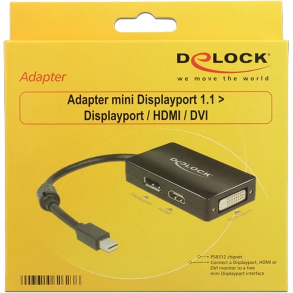 Delock Mini Displayport Displayport Hdmi Dvi Adapter Zwart Meter